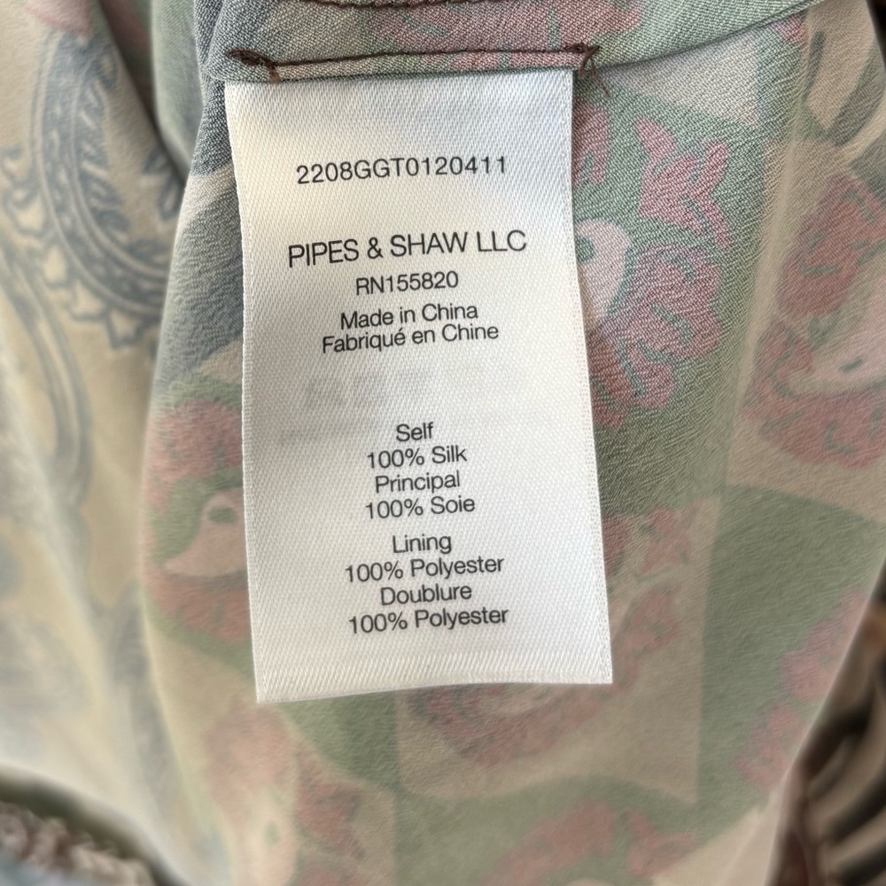 Veronica Beard Isra Multicolor Patchwork Print 100% Silk Maxi Dress Boho Western - Picture 14 of 16